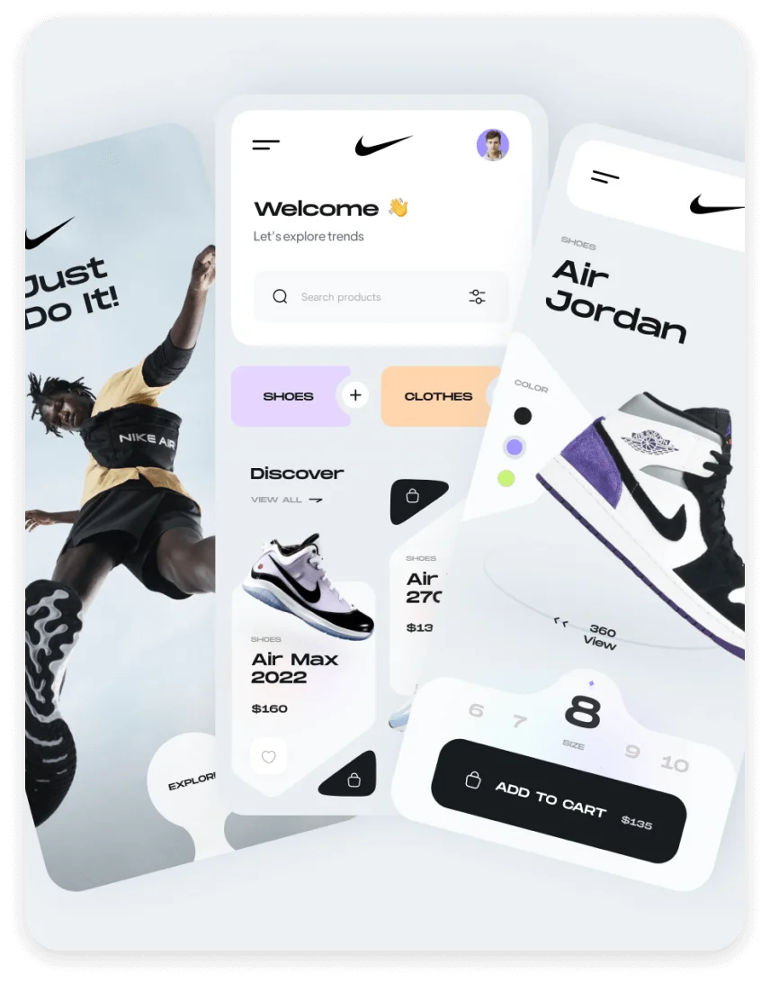 DesignX - Mobile Ecommerce App UXUI with minimalist colors and soft aesthetics