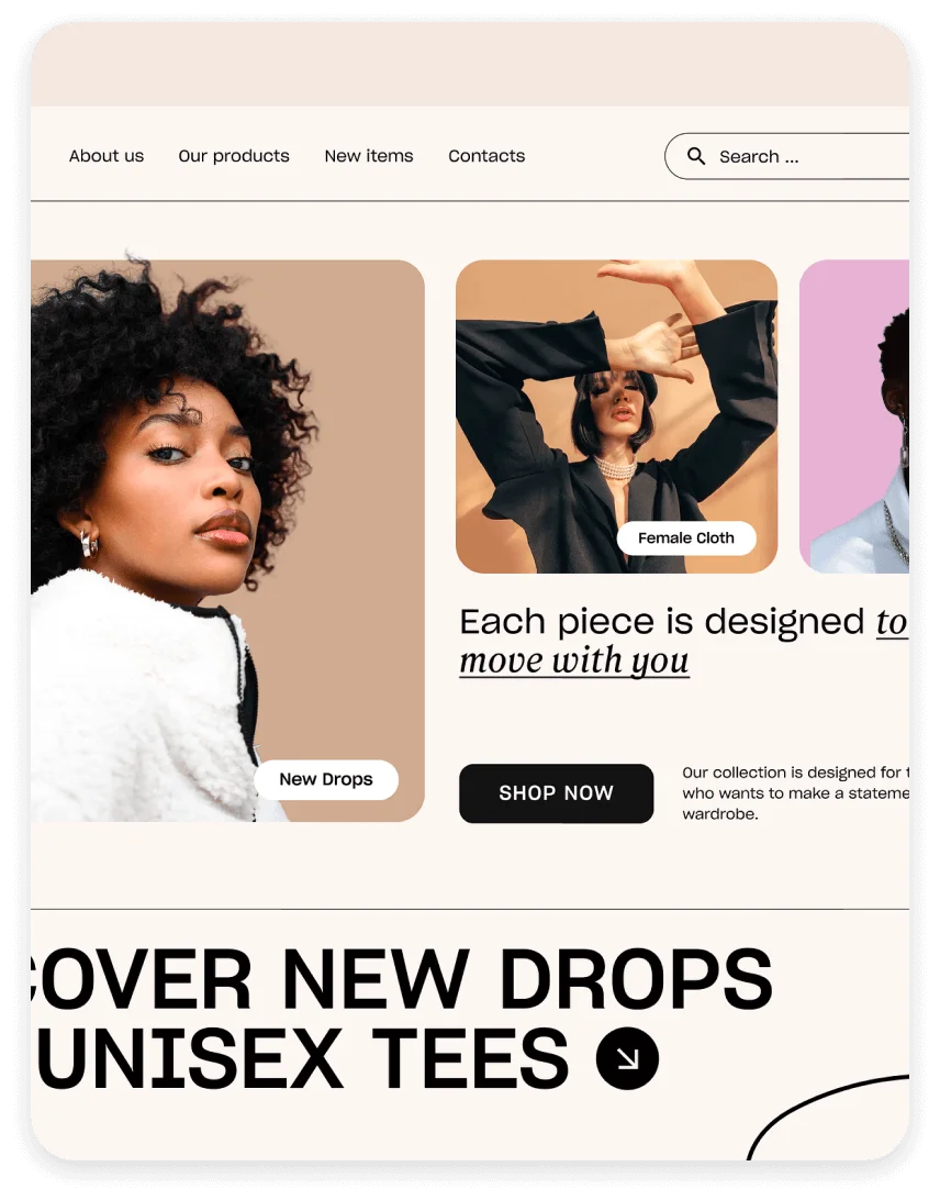 DesignX - beautiful ecommerce UXUI web app design with clean typography