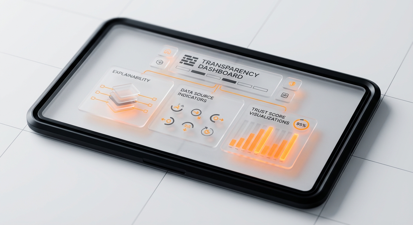 AI trust and transparency patterns - explainability panels and trust score visualizations