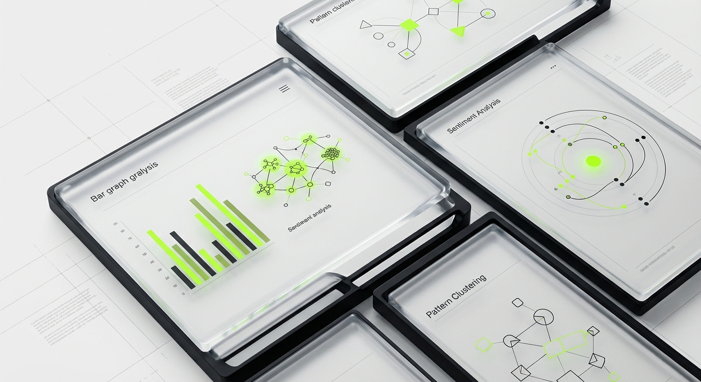AI interview synthesis - pattern recognition visualizations and sentiment analysis charts