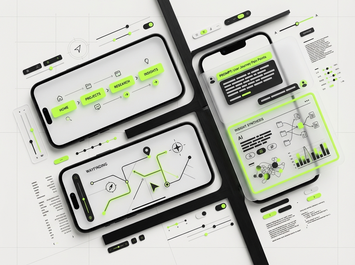 Using LLMs for user research - chat interfaces with research prompts and insight panels