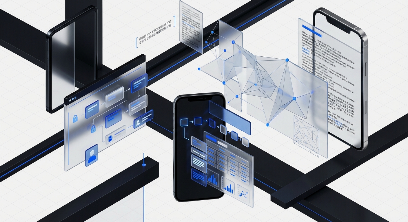 Core enterprise UX design patterns - DesignX editorial illustration
