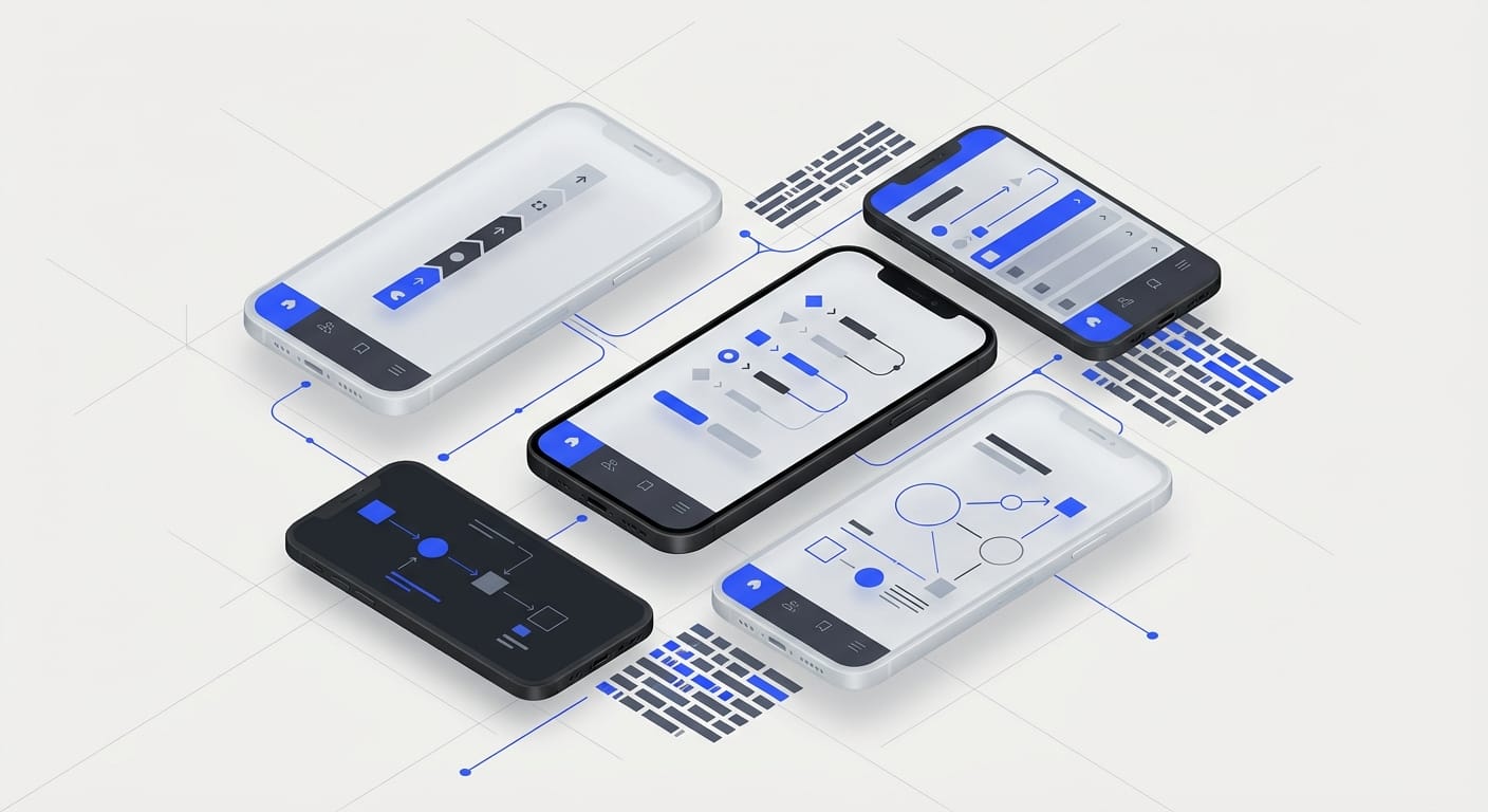 SaaS user journey and navigation flow illustration