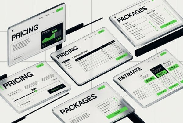Website pricing calculator interface showing cost breakdown and service tiers