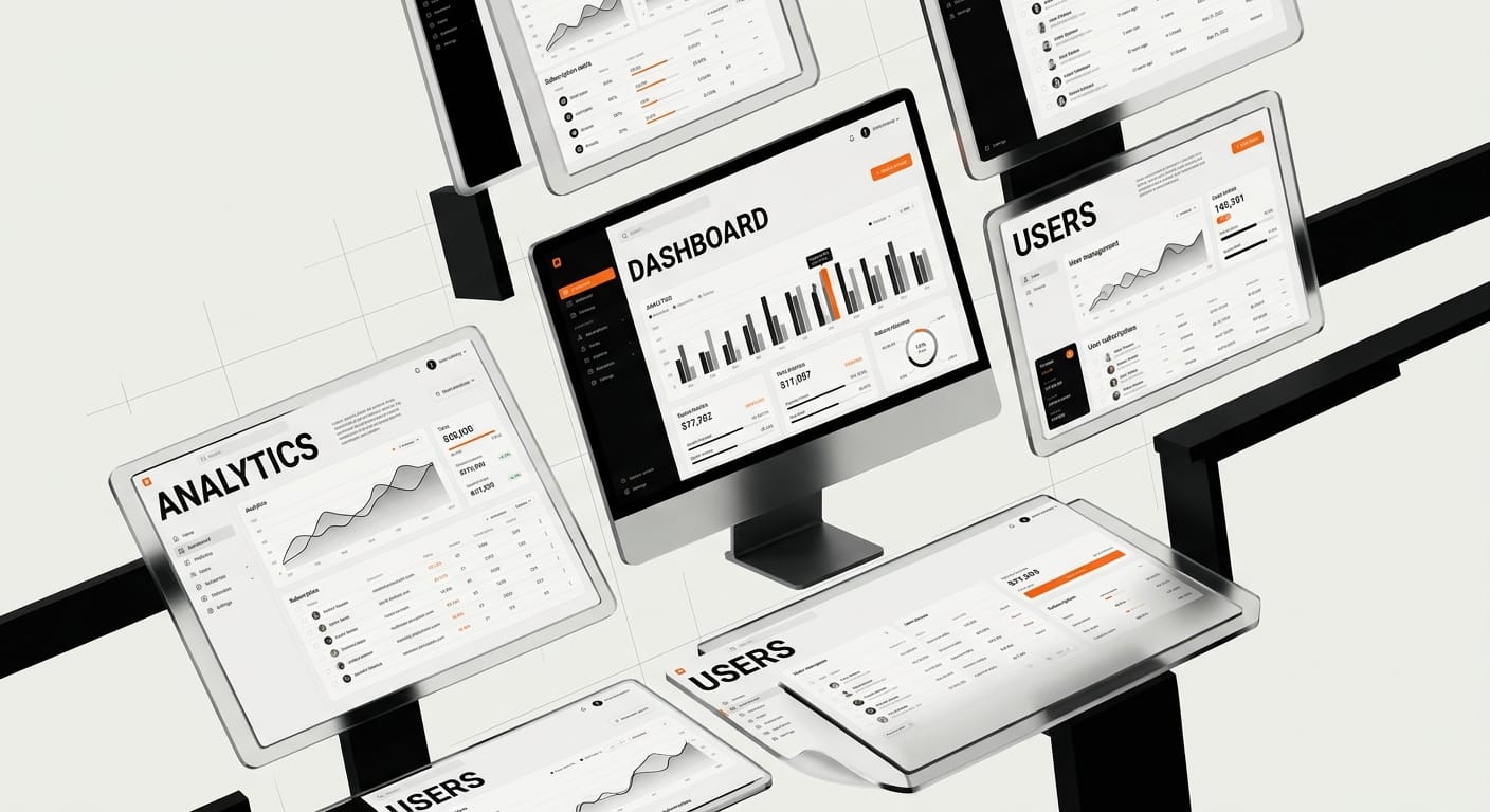 SaaS platform dashboard showing analytics and user management interface redesign