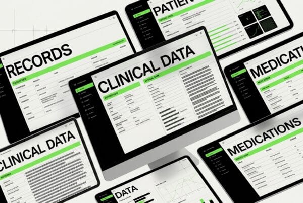 Electronic health record interface showing clinical workflows and patient data