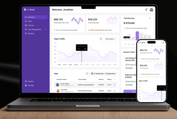 DesignX portfolio — EduQuest Learning Management Software