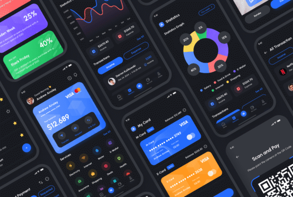 DesignX portfolio — Finance Mobile App Dark Theme