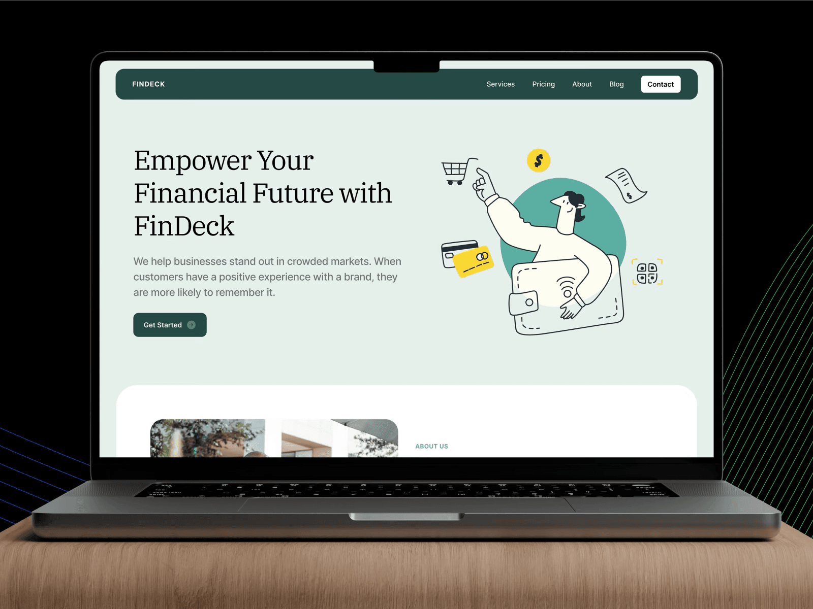 DesignX portfolio — FinDeck Financial Solution Website