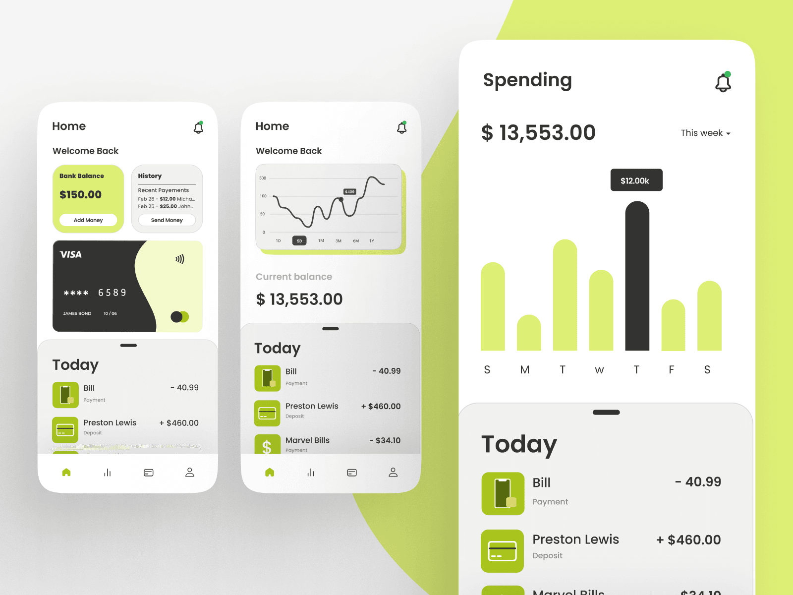 DesignX portfolio — FinWallet Mobile App Design