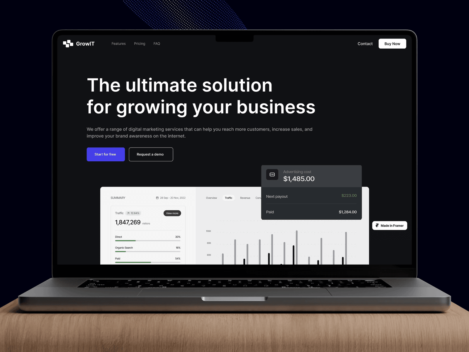 DesignX portfolio — GrowIT Business Solution Website