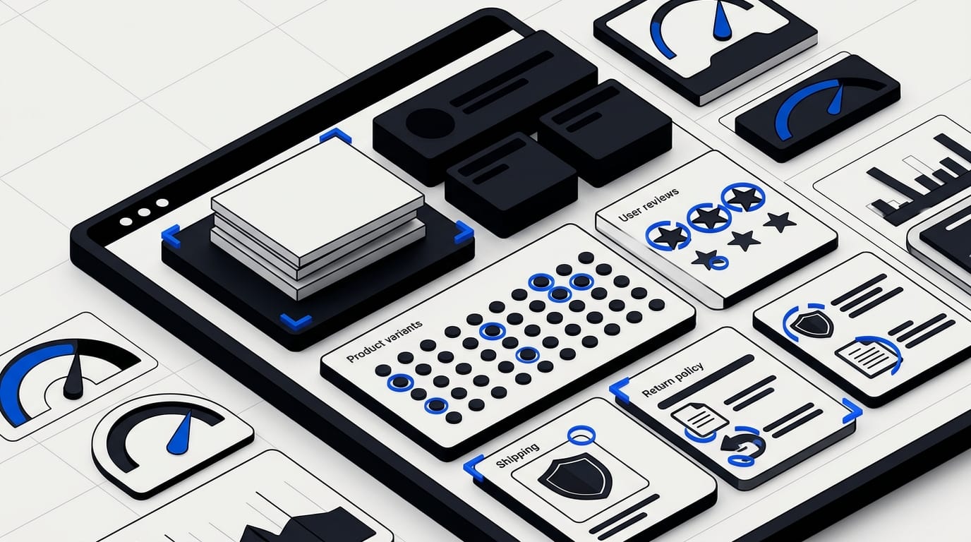 Ecommerce product page UX audit for variants reviews shipping and trust