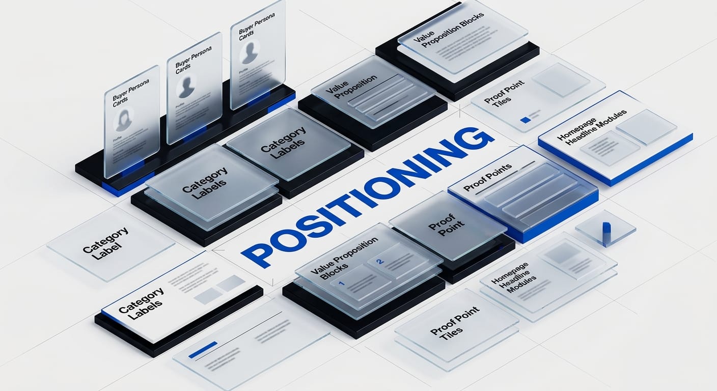 Startup branding checklist with positioning, messaging, and visual system stages