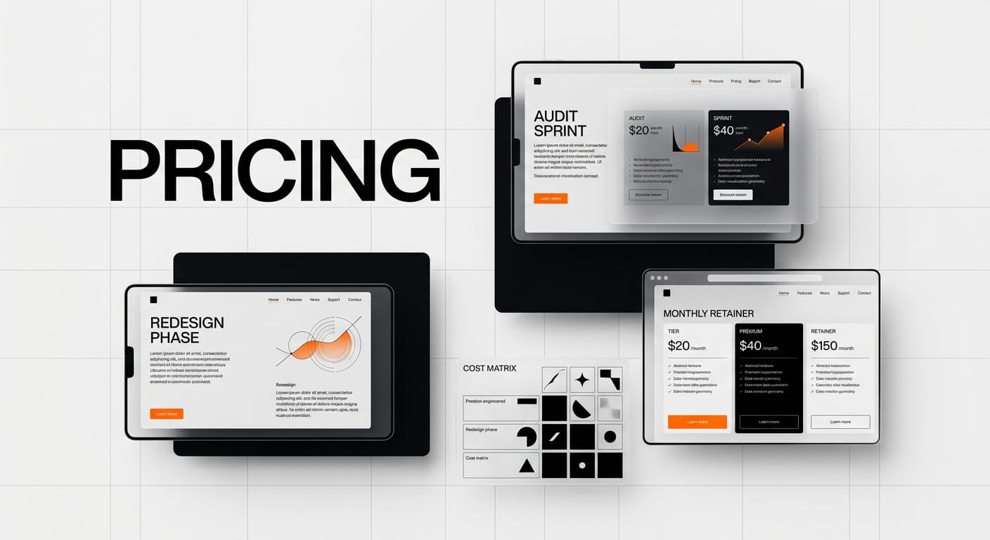 UI UX design agency pricing overview for SaaS teams with audit redesign and retainer tiers