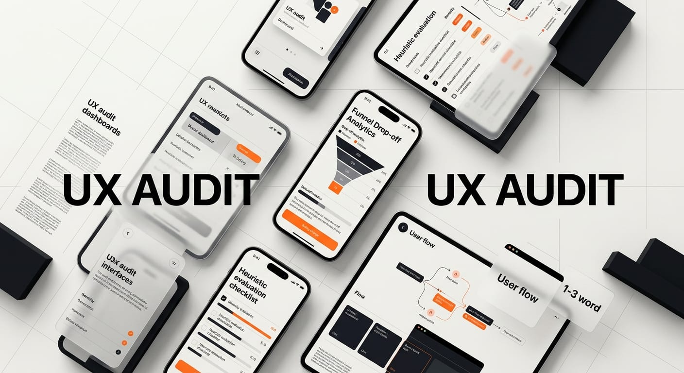 UX audit checklist SaaS hero image showing a checklist driven review of a conversion focused product experience