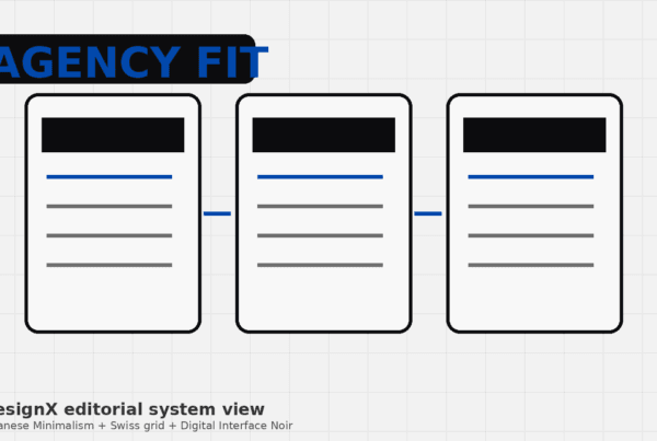 design agency vs freelancer hero shown as a premium DesignX editorial interface