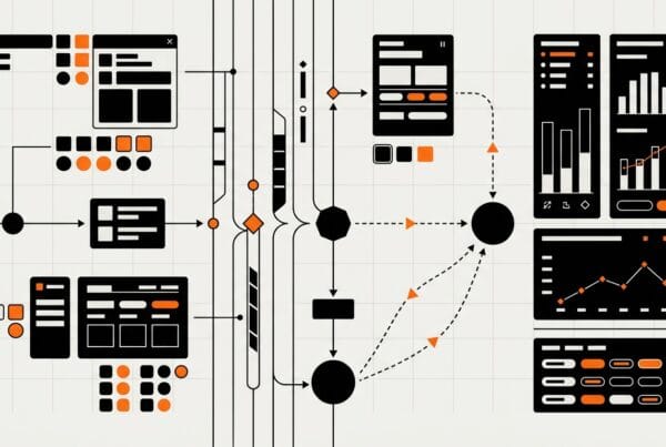 Design system governance enterprise hero image with abstract component governance model