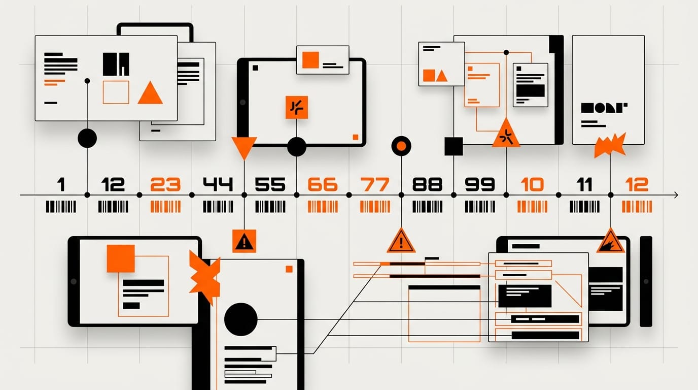 Rebrand timeline and process roadmap interface