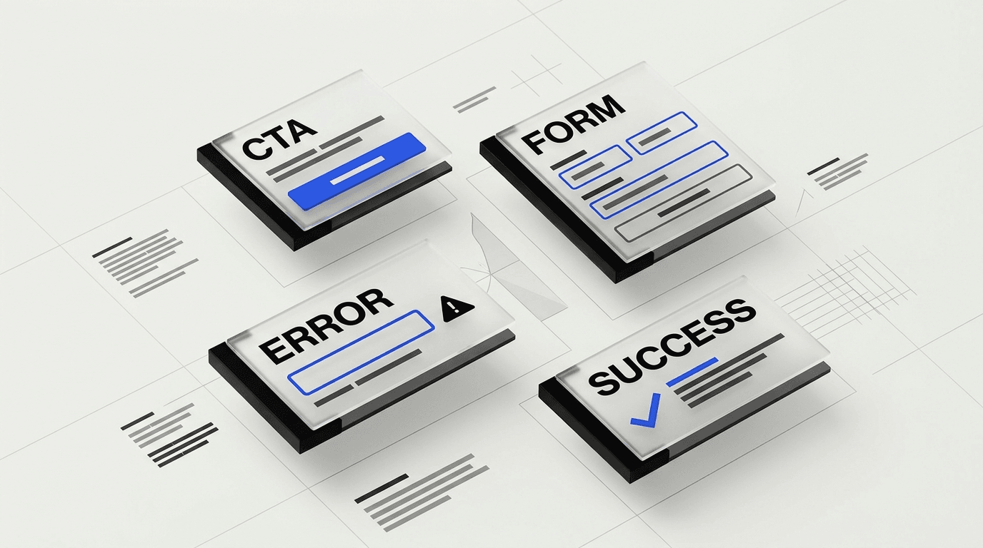 Landing page CTA, form, error, and success states for reducing conversion friction