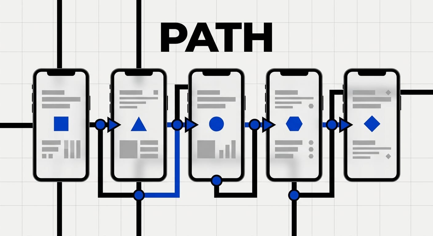 MVP design for startups core value loop map on device screens