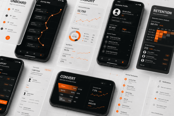 Connected customer journey across onboarding, support, retention, and conversion touchpoints