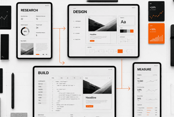 Landing page design agency workflow from research through design, build, and measurement