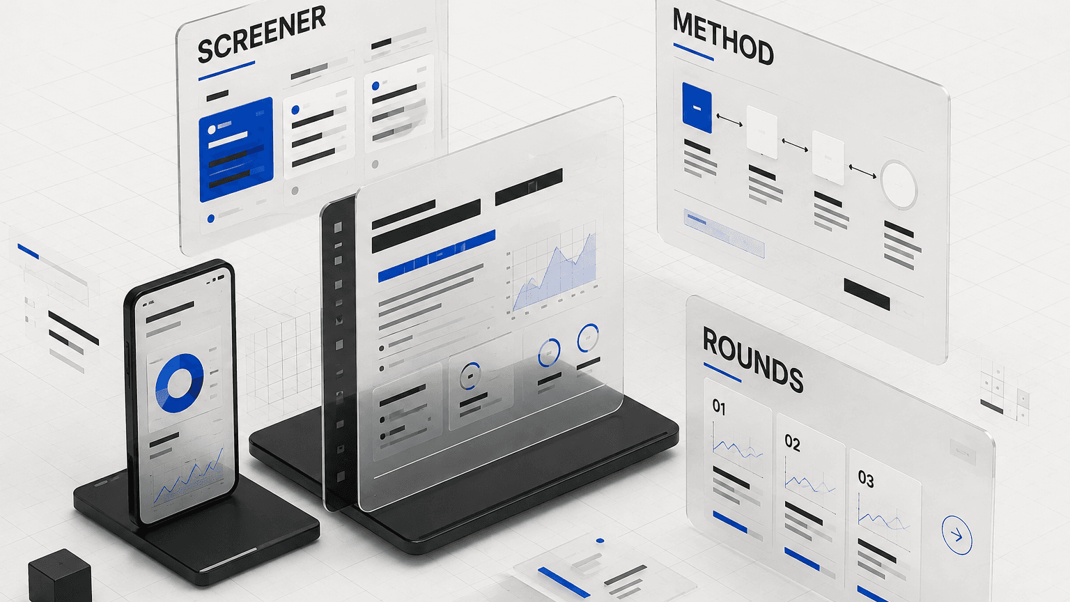 UX research agency scope with screener, method selection, and iterative study rounds