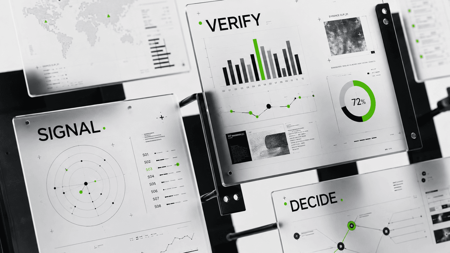 UX research evidence trail connecting signals and verification to a product decision