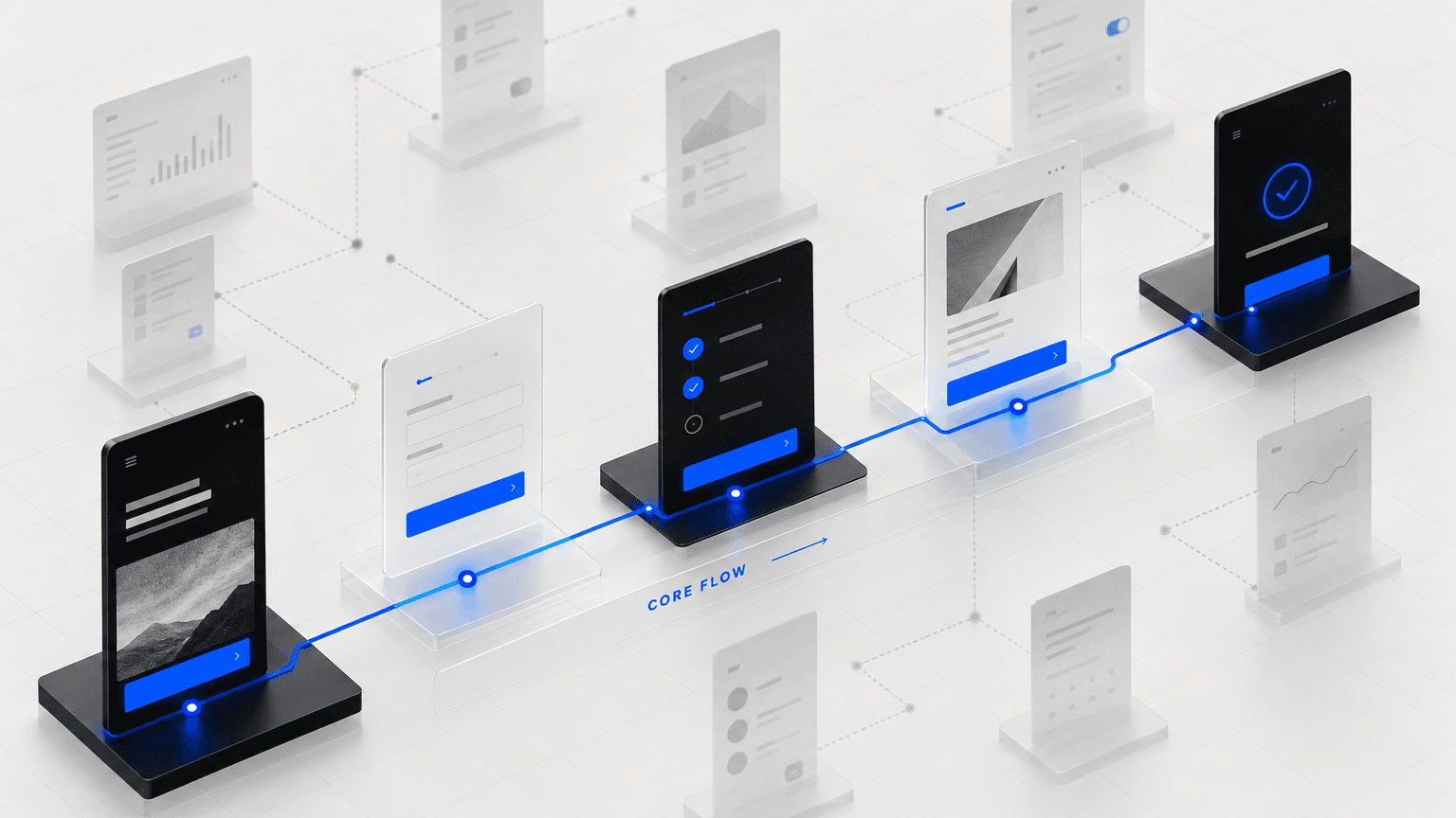 MVP core flow prioritized before visual design for a startup product